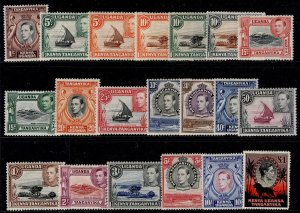 KENYA UGANDA TANGANYIKA GVI SG131-150a, 1938-54 complete set, M MINT. Cat £300+