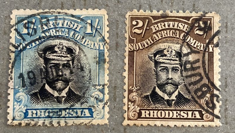 Rhodesia 131-2 - British South Africa Company KGV 1s & 2s 1923 Stamps, Used