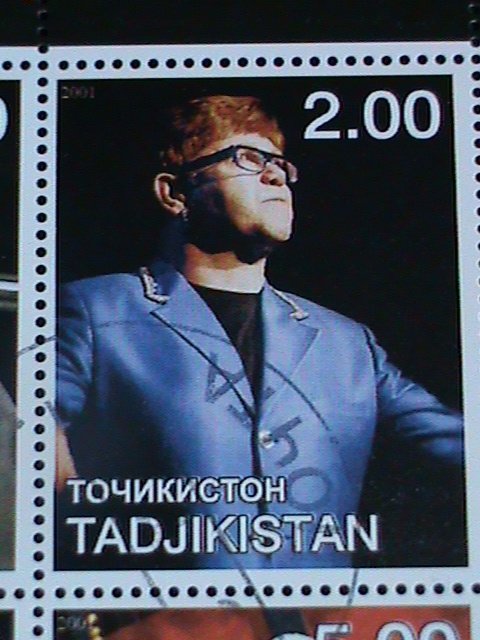 Tajikistan Stamp:2001 Elton John & Eminem CTO full Stamp sheet