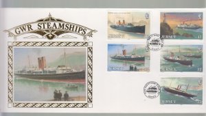 Jersey 1989 GWR Shipping  on Benham Silk  FDC