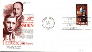 Canada 1971 FDC - 50th Anniv Discovery Of Insulin - Ottawa, Ont - J9048