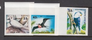 FRENCH POLYNESIA Sc 337-9 NH IMPERF issue of 1980 - BIRDS