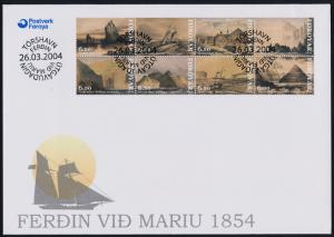 Faroe Islands 442a-h on FDC - Cruise of Yacht Maria