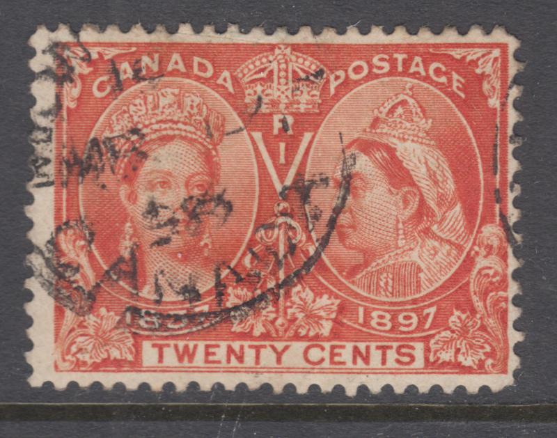 Canada Sc 59 used. 1897 20c Jubilee, sound, F-VF