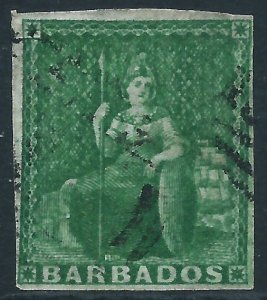 Barbados, Sc #5, 1/2d Used