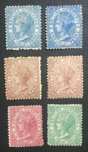 MOMEN: HONDURAS SG #5-9,10 P12.5 CROWN CC 1872-9 MINT OG H £1,725 LOT #61231