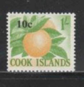 COOK ISLANDS #187 1967 10c ON 10sh FLOWER MINT VF LH O.G