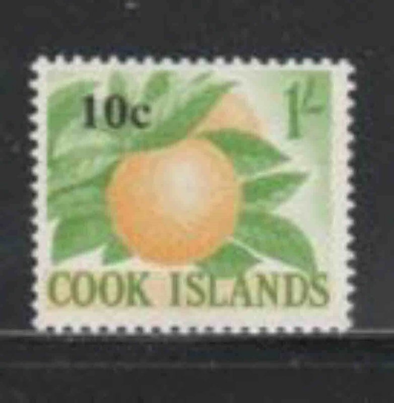 COOK ISLANDS #187 1967 10c ON 10sh FLOWER MINT VF LH O.G