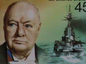 UPPER VOLTA STAMP:1918- SIR WINSTON CHURCHILL & H.M.S. RESOLUTION-MINT STAMP S/S
