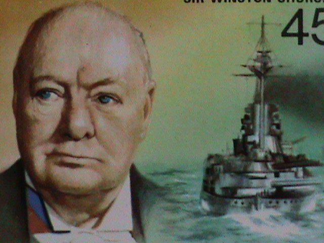 UPPER VOLTA STAMP:1918- SIR WINSTON CHURCHILL & H.M.S. RESOLUTION-MINT STAMP S/S