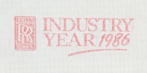 Meter cover GB / UK 1986 Rolls Royce - Industry Year 