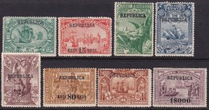 Azores 1911 Sc 141-8 set MH* some heavy hinging