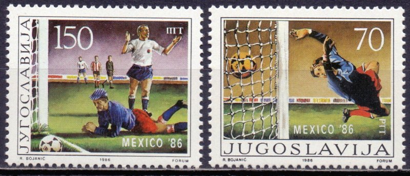 Yugoslavia. 1986. 2152-53. Football. MNH.