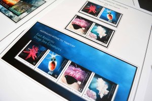 COLOR PRINTED AUSTRALIAN ANTARCTIC 1957-2020 STAMP ALBUM PAGES (44 illus. pages)