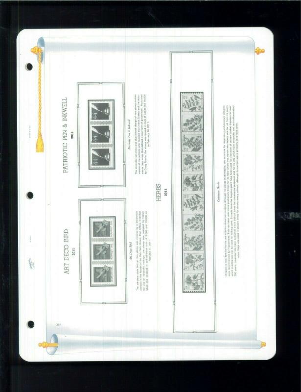 2011 White Ace U.S. Regular Issue Plate Number Stamp Supplement Pages USR-PB42 
