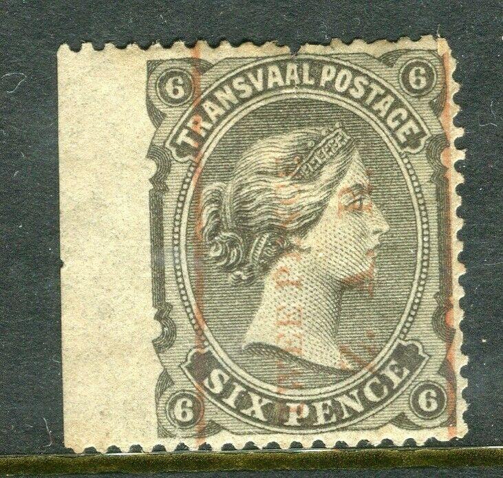 TRANSVAAL: 1885 classic QV ZAR HALF PENNY surch. issue Mint hinged IMPERF MARGIN