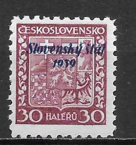 Slovakia 6 30h Shield single MNH (lib)