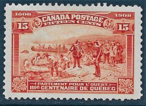 Canada #102 OG XF, hinge remnant Cat. Val. $225.00.