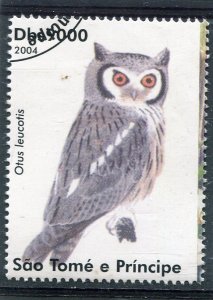 Sao Tome & Principe 2004 BIRD OWL 1 value Perforated Fine Used