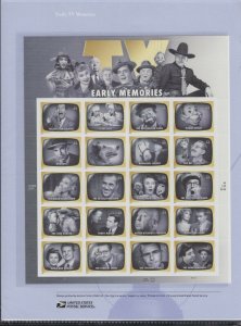 US 839 44c Early TV Memories 4414 USPS Commemorative Stamp Panel