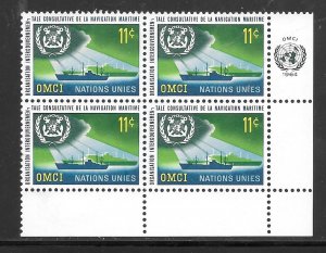 United Nations #124 MNH Margin Inscription Block of 4