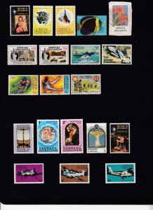 GRENADA GRENADINES -  45 Different - Topicals - 5 Cents Each