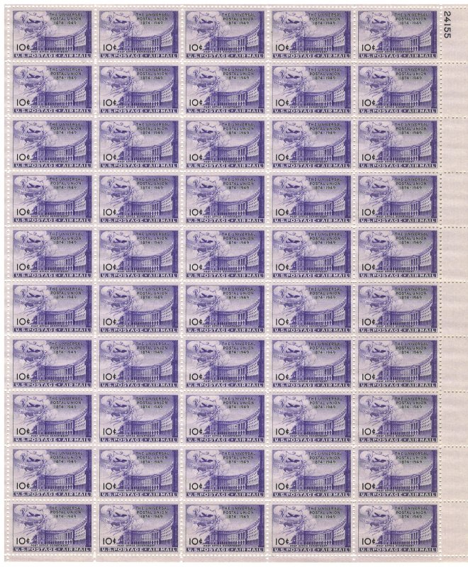 #C42 – 10c U.S. Post Office Building – MNH OG Sheet