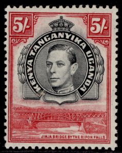 KENYA UGANDA TANGANYIKA GVI SG148, 5s black & carmine M MINT. Cat £170. PERF 13¼