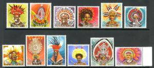 PAPUA NEW GUINEA 1977-78 HEADDRESSES Set Sc 446-457 MNH