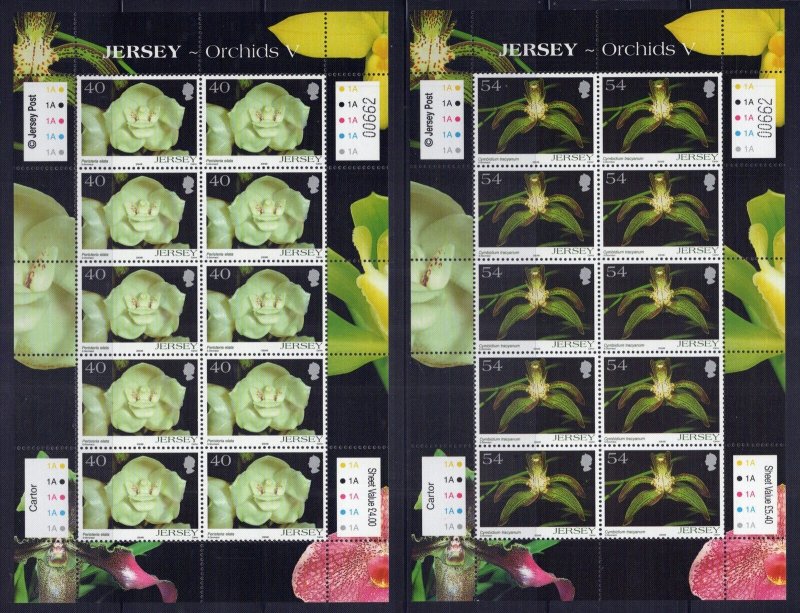 Jersey 1123-1128 MNH Flowers Orchids Plants ZAYIX 0324L0092