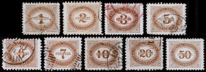 Austria Scott J1-J9 (1894-95) Used/Mint H F-VF Complete Set, CV $60.15 J