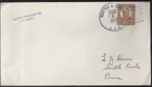 US 1935 SEATTLE RPO COVER ON SS ALASKA ALASKA STEAMSHIP CO