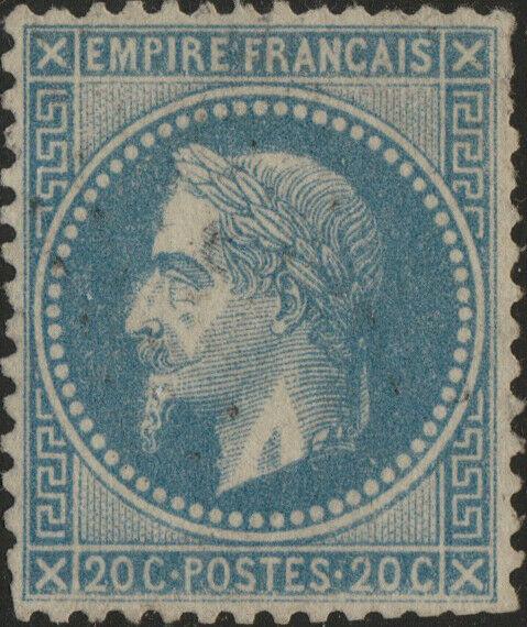 FRANCE - Yv.29B 20c bleu (type II) obl.