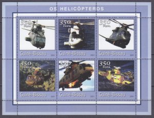 2001 Guinea Bissau 1767-1772KL Helicopters 9,00 €