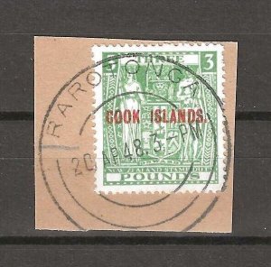 COOK ISLANDS 1938 SG 123b USED Cat £750. CERT