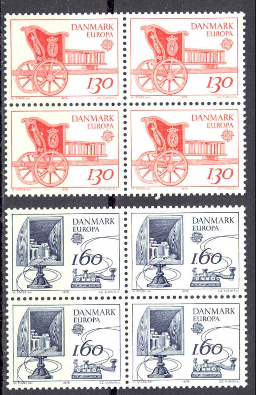 Denmark Sc# 651-652 MNH Block/4 1979 Europa