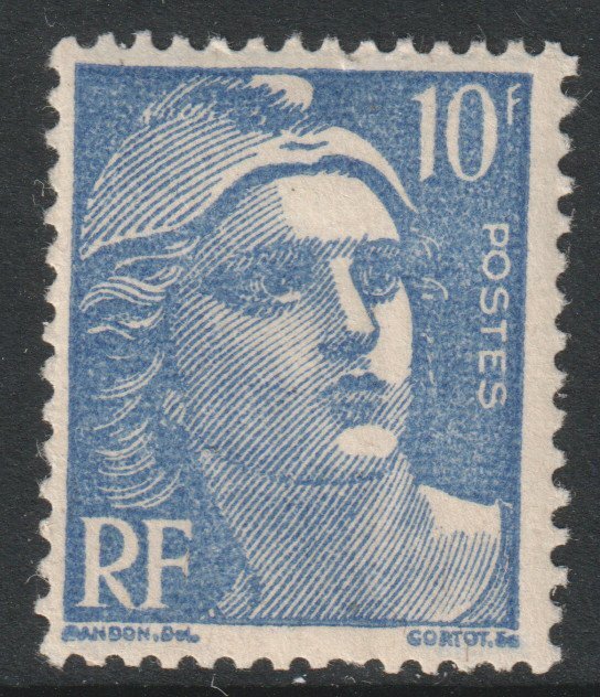 France Scott 546 - SG928, 1945 Marianne Gandon 10f Blue MH*