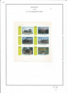 GRUNAY- 1982 - Steam Locomotives - Sheet - Mint Light Hinged - Private Issue