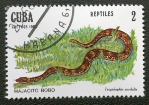 CUBA Sc# 2519  REPTILES snakes lizards SNAKE  2c  1982  used cto