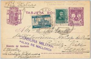 58432 - SPAIN - POSTAL HISTORY: STATIONERY CARD -  BALEARES MILITARY CENSOR 1938