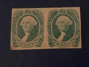 CSA Confederate States Scott #13 MNH pair F/VF centering