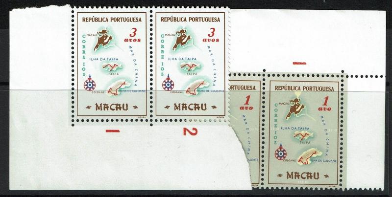 Macao SC# 383 and 384, Mint Never Hinged, pairs -  Lot 052817