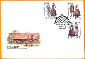 99353 - LITHUANIA - POSTAL HISTORY - FDC COVER 1992 - FOLKLORE Costumes-