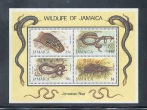 Jamaica Scc 594a 1984 snakes stamp sheet mint NH