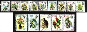 Fiji-Sc#305b-20b ex 314b- id9-used set-Birds-Flowers-1971-2-please note #305b i