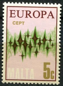 Malta Sc#452 MNH, 5c pnk & multi, Europa (C.E.P.T.) 1972 - Stars (1972)