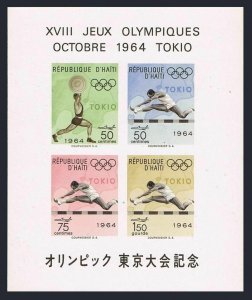 Haiti C226a,MNH.Michel 787-790 Bl.29.Olympics Tokyo-1964.Weight lifting,Hurdling