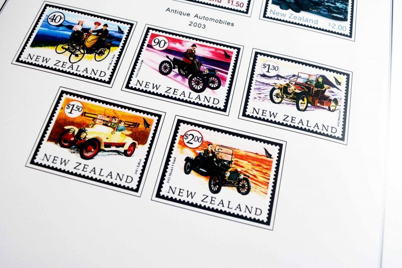 COLOR PRINTED NEW ZEALAND 2000-2004 STAMP ALBUM PAGES (88 illustrated pages)