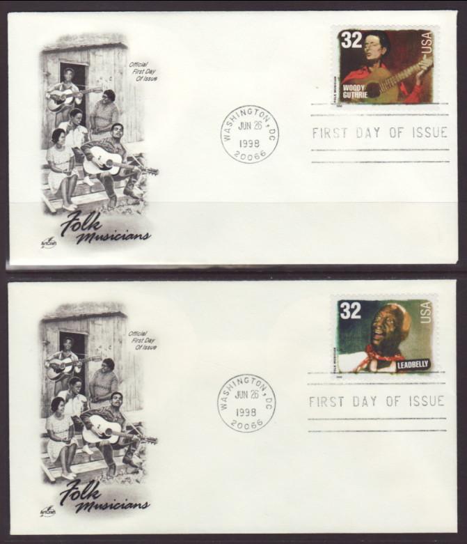 US 3212-3215 Folk Music Artcraft S/4 U/A FDC