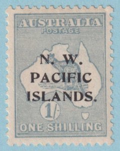 NORTH WEST PACIFIC ISLANDS 34 SG113a PALE BLUE GREEN VARIETY LINE UNDER O